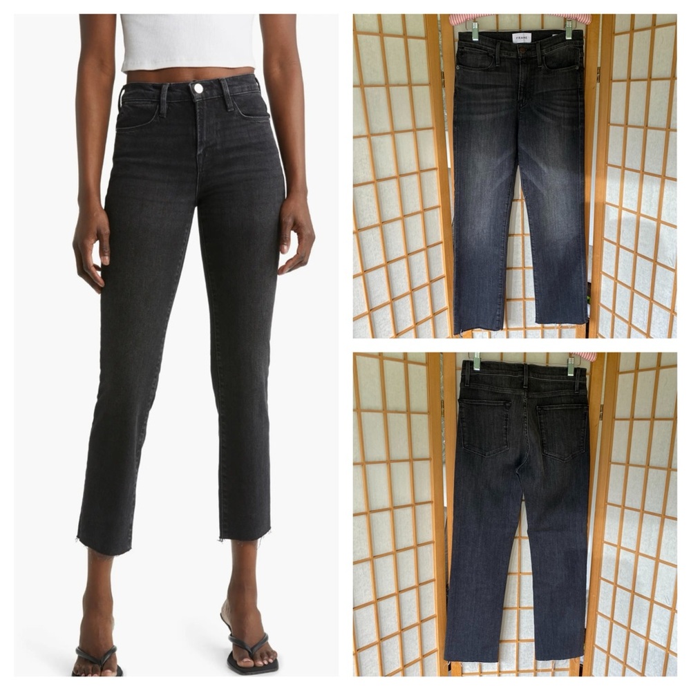 Frame Denim Le High Straight Raw Hem Grey Jean SZ 27